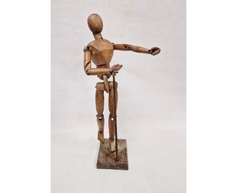 Large wooden artist's mannequin, jointed , 69cm high&nbsp;Condition ReportThis item is in used/ paint splashed condition. App