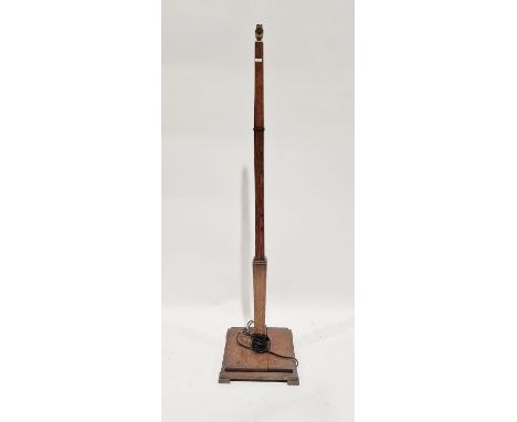 20th century oak standard lamp, square section, tapered, on square base, 146cm high approx.&nbsp;