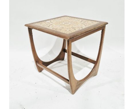 G-Plan 'Astro' tile-topped occasional table, 51cm high 51cm wide x 49.5cm deep and similar mid 20th century tile-topped occas