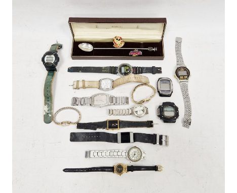 Quantity of assorted wristwatches&nbsp;to include Baby G, Timex, Accurist, etc, a silver-coloured metal spoon&nbsp;with pinea