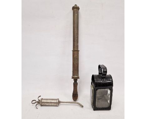Vintage garden sprayer, another&nbsp;and a paraffin&nbsp; carriage lantern&nbsp;(3)&nbsp;