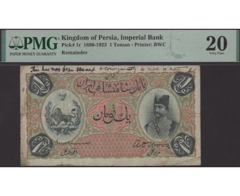 Imperial Bank of Persia, unissued 1 Toman, ND (1920-22), no serial number or seal, or issue location, Wilkinson and Wood sign