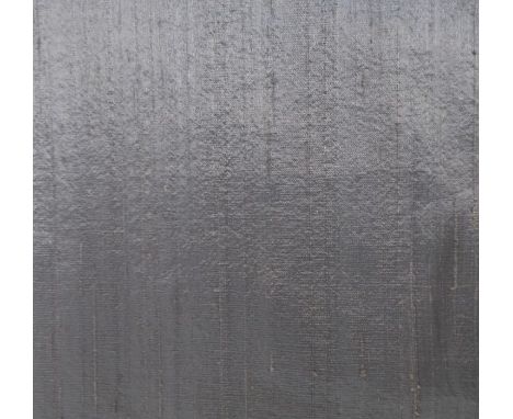 A pair of grey silk curtains with pencil-pleat headings, thermal lined (approx. 296cm drop x 188cm hem)