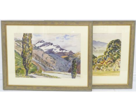 MARK K VENABLES (1917-2003) - a pair of watercolour and ink studies 'From Parnell, Auckland', signed lower right, and 'Mounta