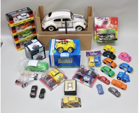 A METAL MODEL OF VW Beetle Love Bug, in original vendor's box, together with JOHNNY LIGHTENING Grateful Dead VW Beetle Carava