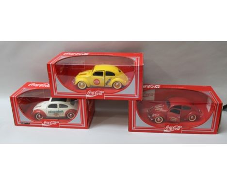 SOLIDO DIE-CAST MODELS Coca Cola branded - EW Coccinelle 1958 ref.9511, no.91112 and no.91111, all in original vendor's boxes