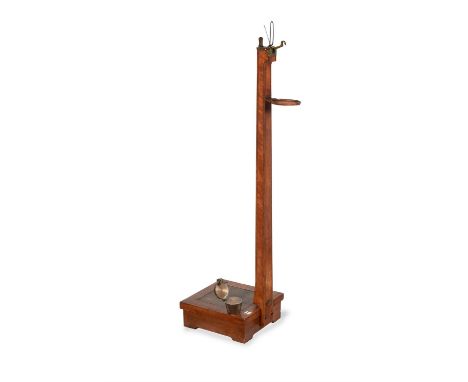Y  A Regency mahogany, tulipwood banded, ebony strung and brass mounted Personal Weighing Machine or Sanctorius's Balance, ea