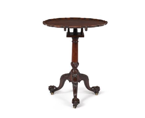 A George II mahogany 'bird cage' tripod table, circa 1755, 75.5cm high, the top 59.5cm diameterCondition Report: Marks, knock