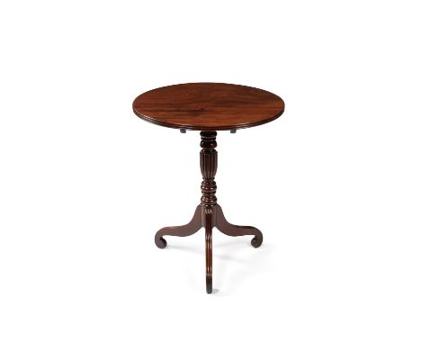 A George IV mahogany tripod table, circa 1825, attributed to Gillows, 75cm high, the top 62cm diameterCondition Report: Marks