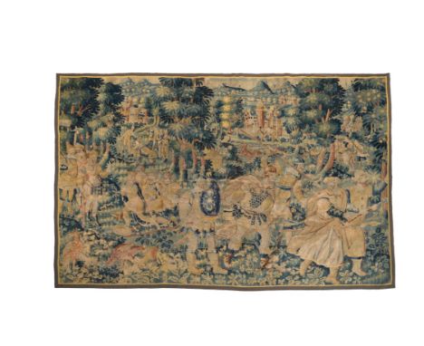 A Flemish classical tapestry, second half 16th or early 17th century, probably Oudenaarde, depicting an elaborate figural sce