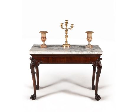 A George II mahogany console table, circa 1740, 80cm high, 109cm wide, 51cm deep Condition Report: Marks, knocks, scratches a