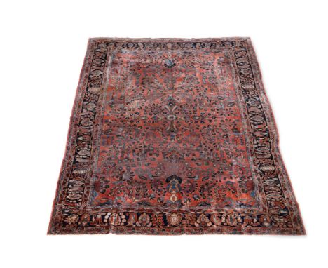 A Mohajeran carpet, approximately 350 x 273cmCondition Report: Some wear overall. Some patches of additional wear/balding to 