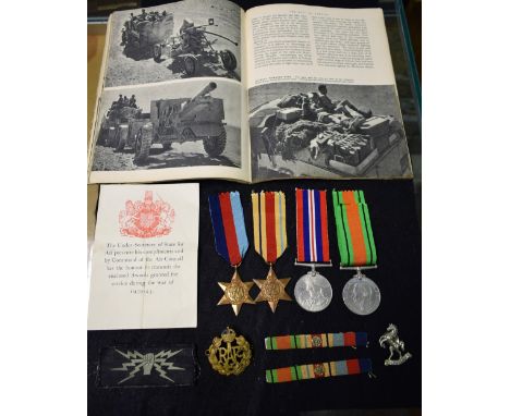 Medals - World War Two, 1939-1945 star, Africa star, War medal, 1939-1945 medal (5); ribbons (2); North Africa clasp; 8th Arm