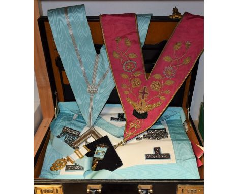 Friendly Society - Freemasons - Masonic regalia, including silver-gilt and enamel Past Master medal, W.M. 1994 - 1995; other 