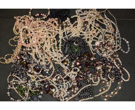 Jewellery - a seed pearl necklace, others multi and single strand, cultured and simulated pearls assorted sizes and colours q