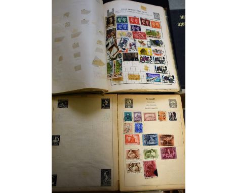 Stamps - two early 20th century  schoolboy stamp albums, GB Empire and Commonwealth, Empire