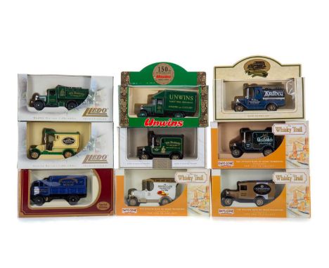 COLLECTION OF 24 WHISKY BRANDED MODEL VEHICLES MANUFACTURED BY LLEDO Including The Whisky Trail Days Gone with brands such as