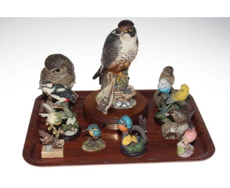 Royal Doulton Peregrine Falcon, Poole Pottery, Country Artists and other bird ornaments.