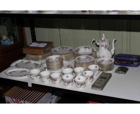 Royal Albert Lavender Rose tea service, approximately eighty pieces together with silver plated cutlery.