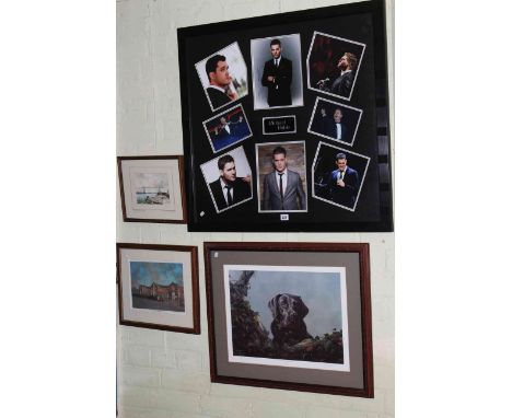 Framed Michael Buble montage with COA, limited edition Labrador print and two Middlesbrough pictures (4).