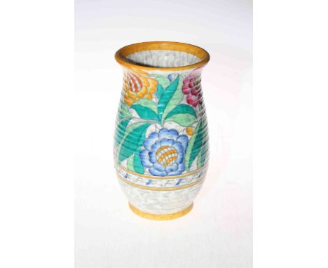 Crown Ducal Charlotte Rhead floral vase, 22cm high.