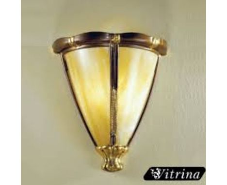 *An Italian Gold Leaf Finish Wall Light with Onyx Glass. W= 30cm " H= 35cm " D= 15,5cm. Retail Price €507.50. Only one on dis