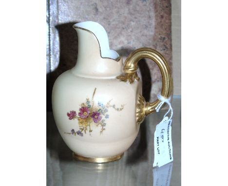 A Royal Worcester Blushware Jug, shape 1094, date code for 1908. 11cm. 