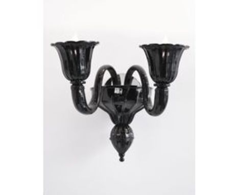 *A 'Volatina Laguna' Two-Light Black Wall Sconce.