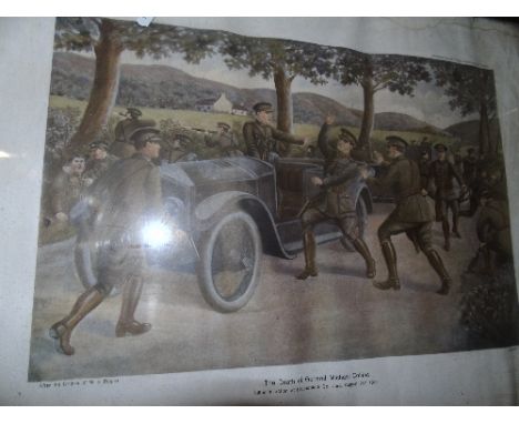 A Michael Collins Framed Print after the Original by W.S. Rogers. The  Béal na Bláth Ambush & Death of General Michael Collin