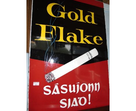 An Early Enamel on Tin Gold Flake Advertising Sign - 'Sásuíonn Siad', 59 x 90cm. Excellent condition.