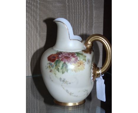 A Royal Worcester Blushware Jug, shape 1094, date code for 1895. 13cm. 