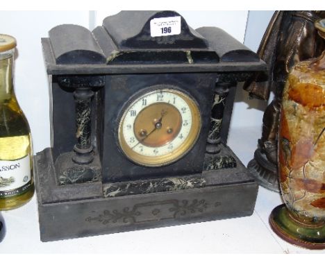 A 19th Century Slate-Cased Mantel Clock