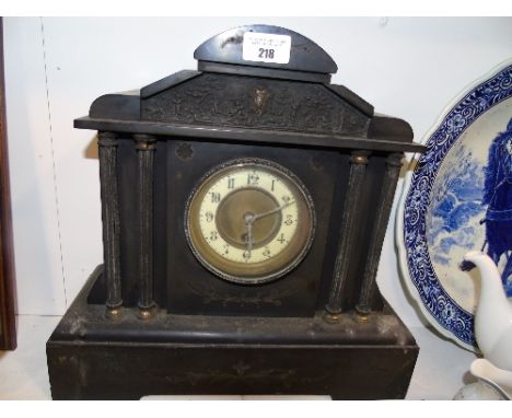 A 19th Century Slate-cased Mantel Clock