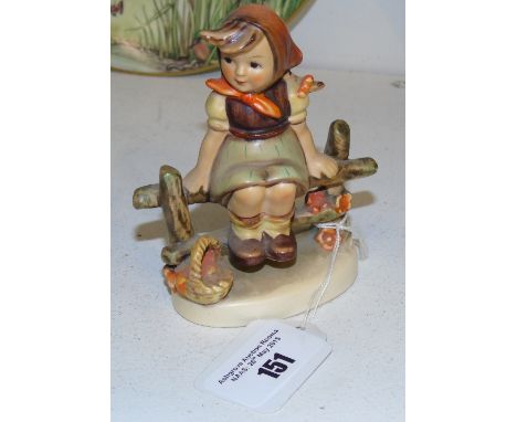 A Goebel/Hummel Figure - Girl on Fence.