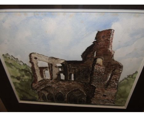 Liam C Martin (Ireland 1934 - 1998). Jigginstown Castle, Naas. Watercolour, signed I.r.,  titled verso. 35cm x 42cm. Martin w