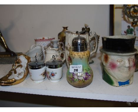 A Quantity of Victorian Ceramic Jugs to include a Toby Jug, Royal Worchester, Royal Vienna, etc. 