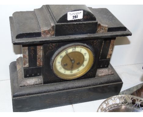 A 19th Century Slate-Cased Mantel Clock