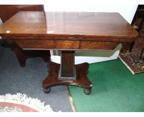 A 19th Century Rosewood Fold-Over Card Table.