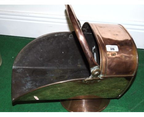 A Victorian Copper Helmet Coal Scuttle.