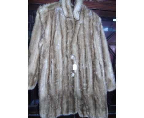 A Three Quarter Length Vintage Two Button Coat, size 12 approx.