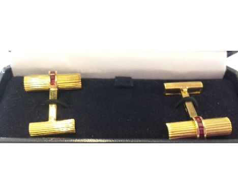 A Pair of 18ct. Ruby Set Cufflink's.