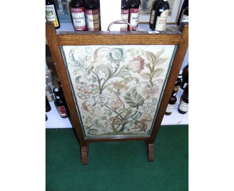 An Oak Framed Tapestry Fire Screen.