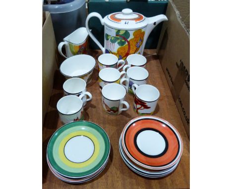 A Wedgwood limited edition Connoisseur tea service of 19 pieces commemorating the centenary of the birth of Clarice Cliff