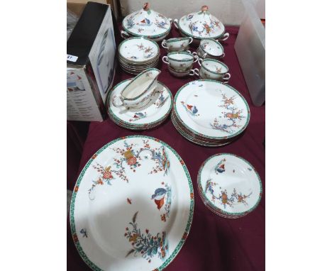 A Royal Worcester 'Old Bow' part dinner service of 37 pieces