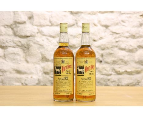 2 UNUSUAL BOTTLES WHITE HORSE SCOTCH WHISKY 1960's/70's.&nbsp;These would have been bottled as the stock, label style and ROP
