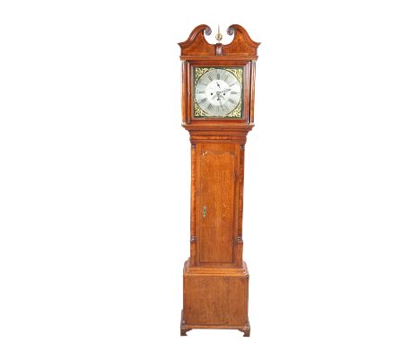 A GEORGE III OAK AND POLLARD OAK EIGHT-DAY LONGCASE CLOCK, SIGNED WILLIAM WATSON (NORTHGATE, BLACKBURN), the 12 3/4-inch squa