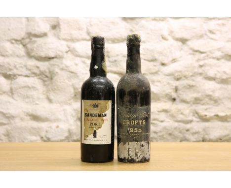 2 BOTTLES VINTAGE PORT, comprising: 1 bottle Sandeman’s Vintage Port 1966 (m/s) together with 1 bottle Croft’s Vintage Port 1