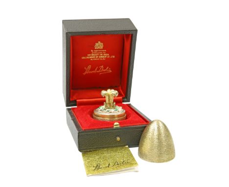 STUART DEVLIN, A SILVER, SILVER-GILT AND ENAMEL SURPRISE EGG, commemorating the wedding of the Prince of Wales and Lady Diana