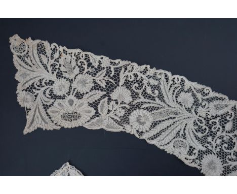 A fine mid 18th century Point de France needle lace flounce collar, together with a later similar mid 19th century Irish Youg