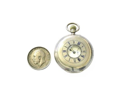 A Silver Half Hunter Lever Pocket Watch, retailed Darling &amp; Wood, Coney St., York, 1886, and a George V half crown, 1912 